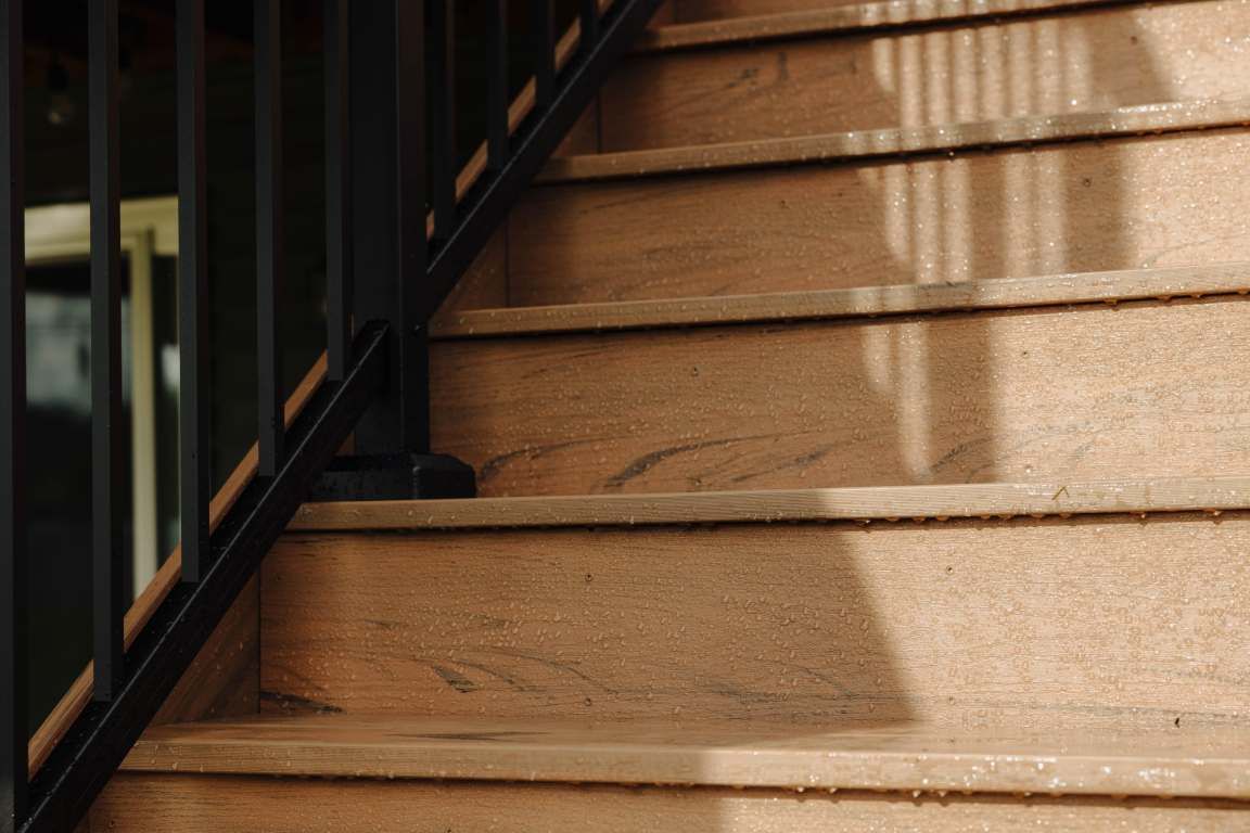 Composite deck stairs built by Utah Decks
