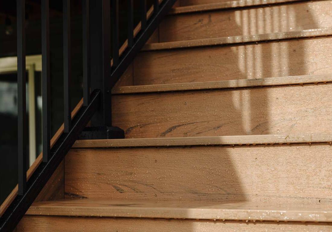 Composite deck stairs built by Utah Decks