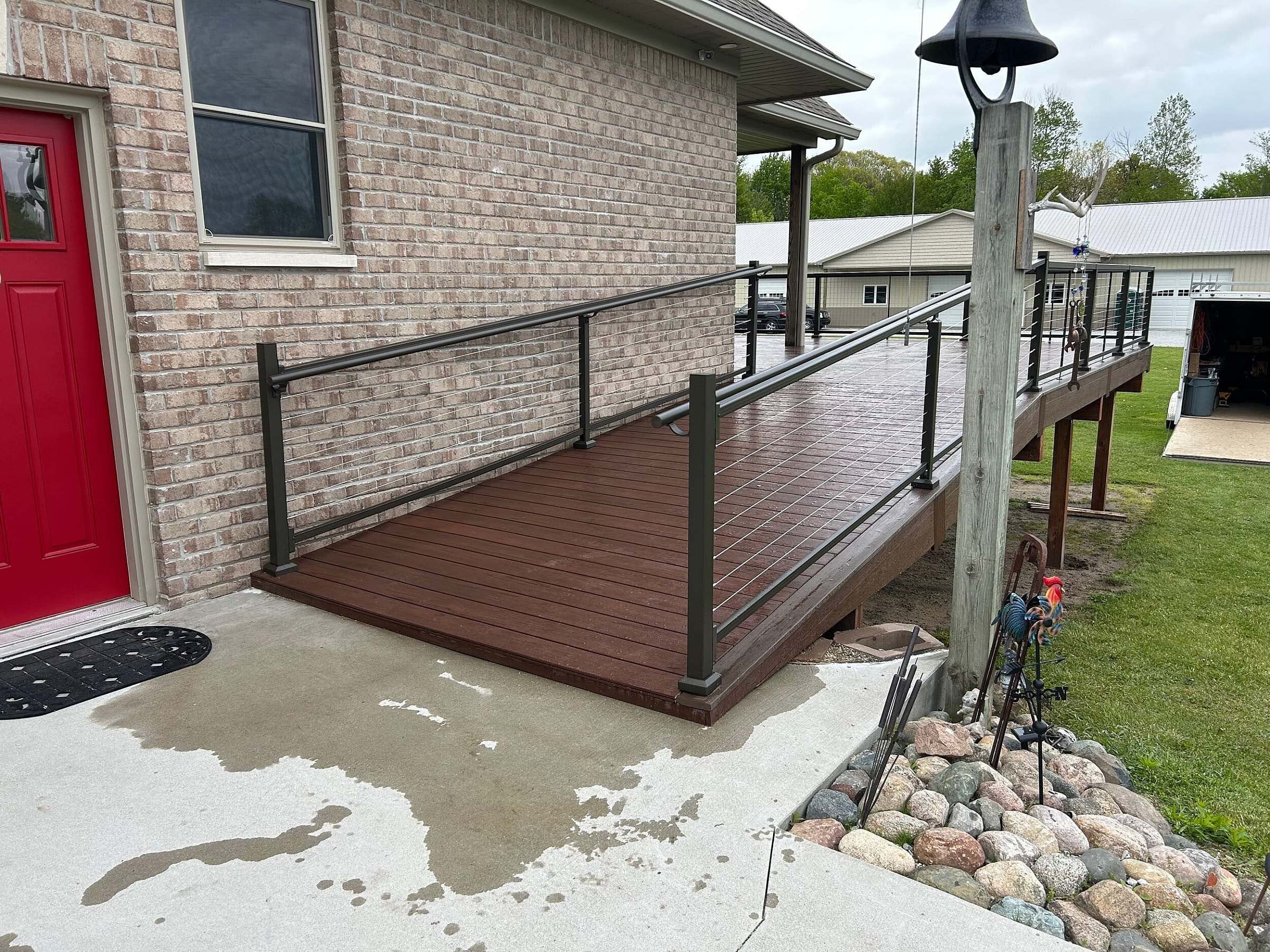 Accessibility ramp built onto a composite deck