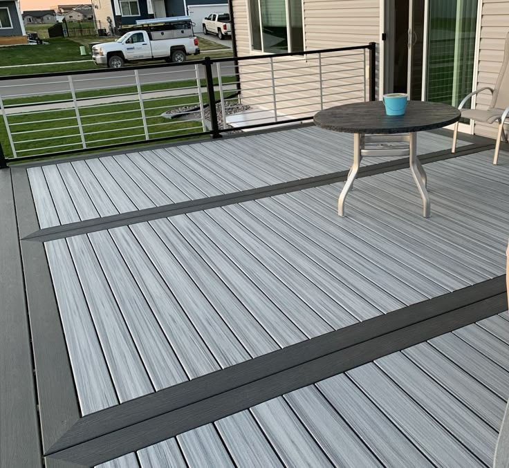 Composite deck with a contrasting picture-frame border