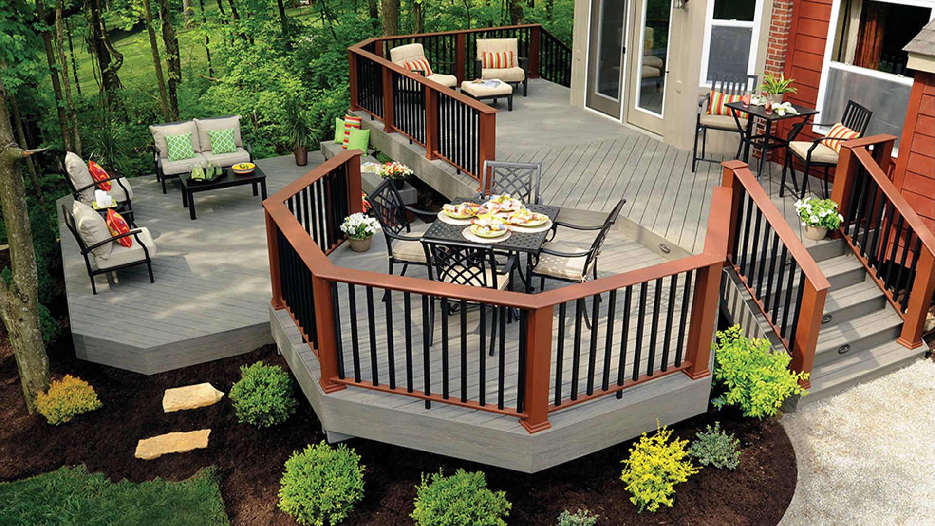 Finished composite deck built by Utah Decks
