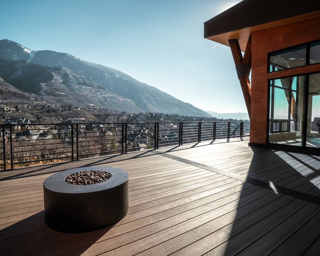Custom composite deck built by Utah Decks